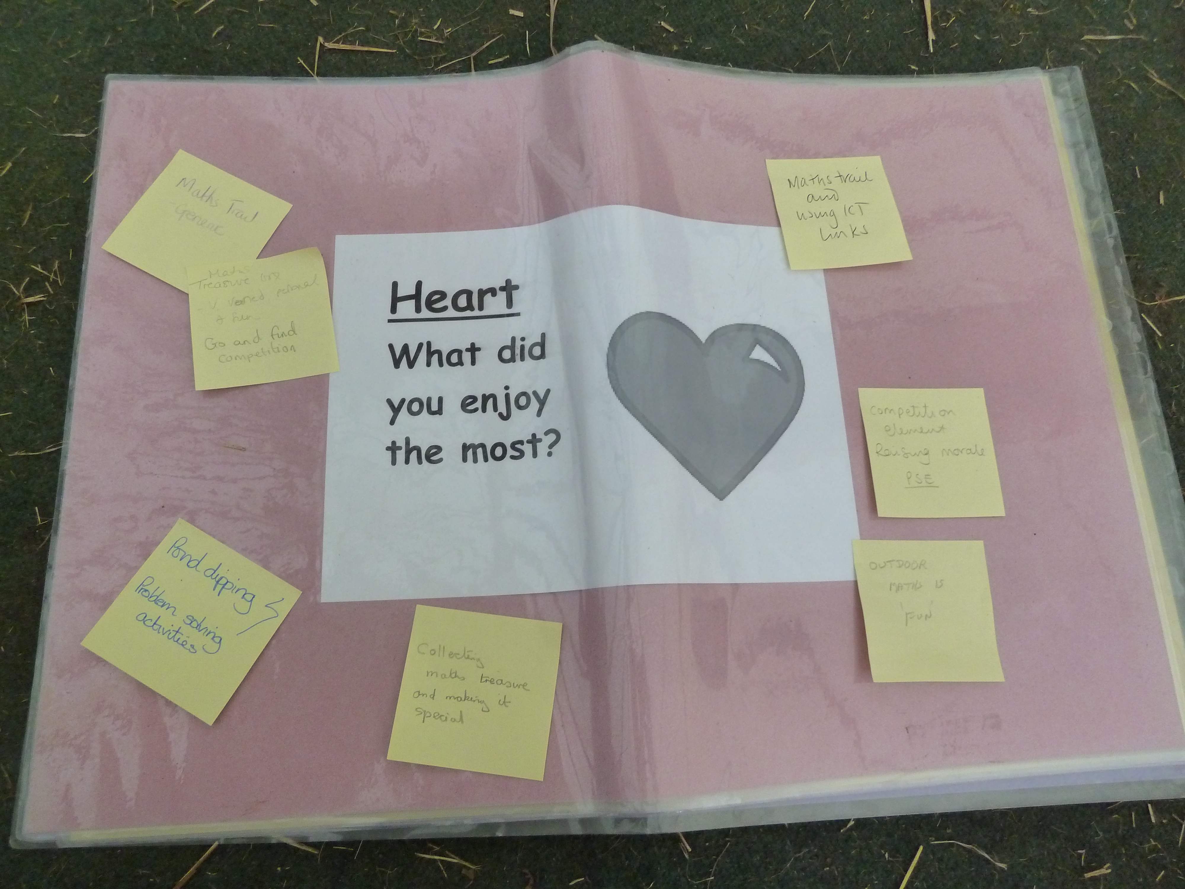 evaluation tools for back at school - head heart bin bag (maths)